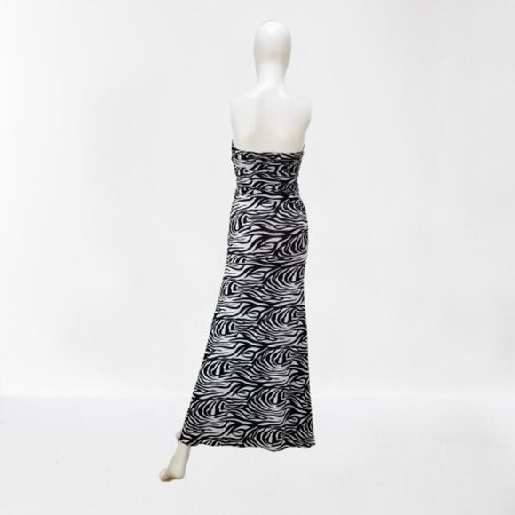 Women's Zebra Print Super Sexy Fit Bodycon Full Length Maxi Dress, Size: S, New - Picture 3 of 9